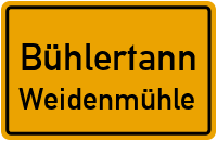 Straßenverzeichnis Bühlertann Weidenmühle
