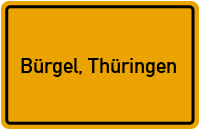 City Sign Bürgel, Thüringen