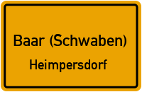 Straßenverzeichnis Baar (Schwaben) Heimpersdorf