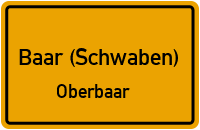 Straßenverzeichnis Baar (Schwaben) Oberbaar
