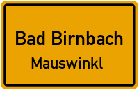 Straßenverzeichnis Bad Birnbach Mauswinkl