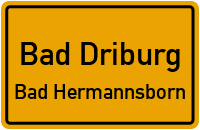 Straßenverzeichnis Bad Driburg Bad Hermannsborn