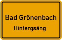 Straßen in Bad Grönenbach Hintergsäng
