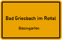 Straßen in Bad Griesbach im Rottal Baumgarten