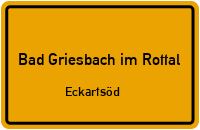 Straßen in Bad Griesbach im Rottal Eckartsöd