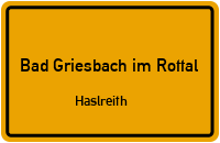 Straßen in Bad Griesbach im Rottal Haslreith