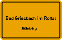 Straßen in Bad Griesbach im Rottal Haunberg