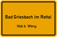Straßen in Bad Griesbach im Rottal Hub b. Weng