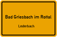 Straßen in Bad Griesbach im Rottal Lederbach