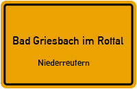 Straßen in Bad Griesbach im Rottal Niederreutern