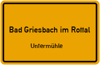 Straßen in Bad Griesbach im Rottal Untermühle