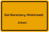 Straßenverzeichnis Bad Marienberg (Westerwald) Zinhain
