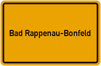 City Sign Bad Rappenau-Bonfeld