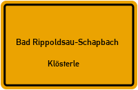 Wolfachstraße in 77776 Bad Rippoldsau-Schapbach (Klösterle)