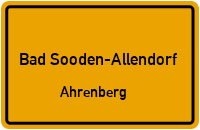 Straßenverzeichnis Bad Sooden-Allendorf Ahrenberg