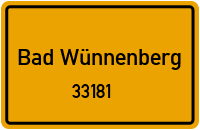 Straßen in 33181 Bad Wünnenberg
