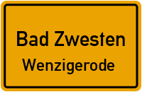 Straßenverzeichnis Bad Zwesten Wenzigerode