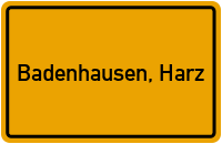 Ortsschild von Gemeinde Badenhausen, Harz in Niedersachsen