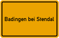 City Sign Badingen bei Stendal