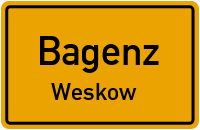 Straßen in Bagenz Weskow
