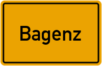 Ortsschild von Bagenz in Brandenburg