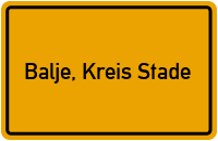 Ortsschild von Gemeinde Balje, Kreis Stade in Niedersachsen