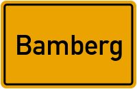 Ortsschild von Stadt Bamberg in Bayern