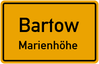 Straßen in Bartow Marienhöhe