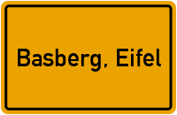 Ortsschild von Gemeinde Basberg, Eifel in Rheinland-Pfalz
