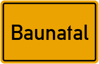 Ortsschild von Stadt Baunatal in Hessen