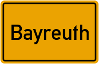 Ortsschild von Stadt Bayreuth in Bayern