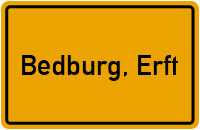 Ortsschild von Stadt Bedburg, Erft in Nordrhein-Westfalen