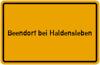 Ortsschild Beendorf bei Haldensleben