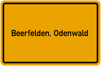 Ortsschild von Stadt Beerfelden, Odenwald in Hessen