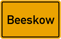 Ortsschild von Stadt Beeskow in Brandenburg