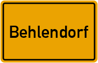 Ortsschild von Gemeinde Behlendorf in Schleswig-Holstein