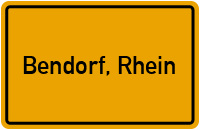 Ortsschild von Stadt Bendorf, Rhein in Rheinland-Pfalz