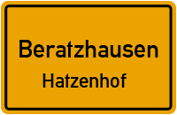 Straßenverzeichnis Beratzhausen Hatzenhof