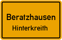 Straßenverzeichnis Beratzhausen Hinterkreith