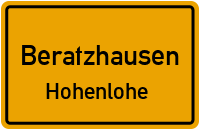 Straßenverzeichnis Beratzhausen Hohenlohe