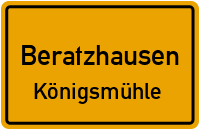 Straßenverzeichnis Beratzhausen Königsmühle