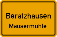 Straßenverzeichnis Beratzhausen Mausermühle