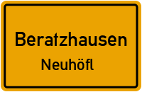 Straßenverzeichnis Beratzhausen Neuhöfl