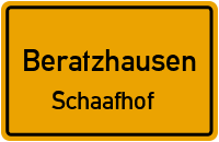 Straßenverzeichnis Beratzhausen Schaafhof