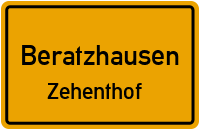 Straßenverzeichnis Beratzhausen Zehenthof