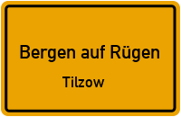 Landstraße in Bergen auf RügenTilzow