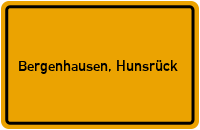 Ortsschild von Gemeinde Bergenhausen, Hunsrück in Rheinland-Pfalz