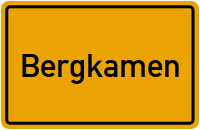 Ortsschild von Stadt Bergkamen in Nordrhein-Westfalen