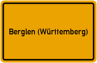 City Sign Berglen (Württemberg)