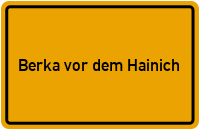 City Sign Berka vor dem Hainich